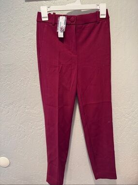 J. Crew High-Rise Cameron Pants in Burgundy